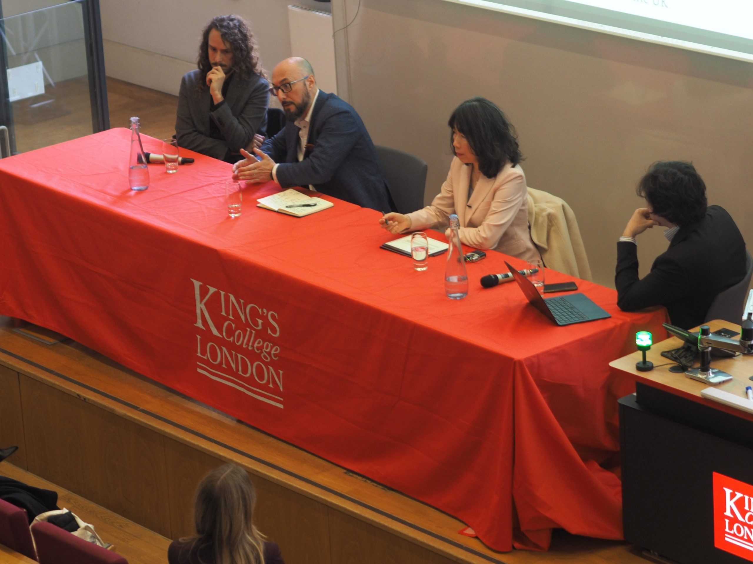 Four speakers on a panel at the YCW-KCL China Conference