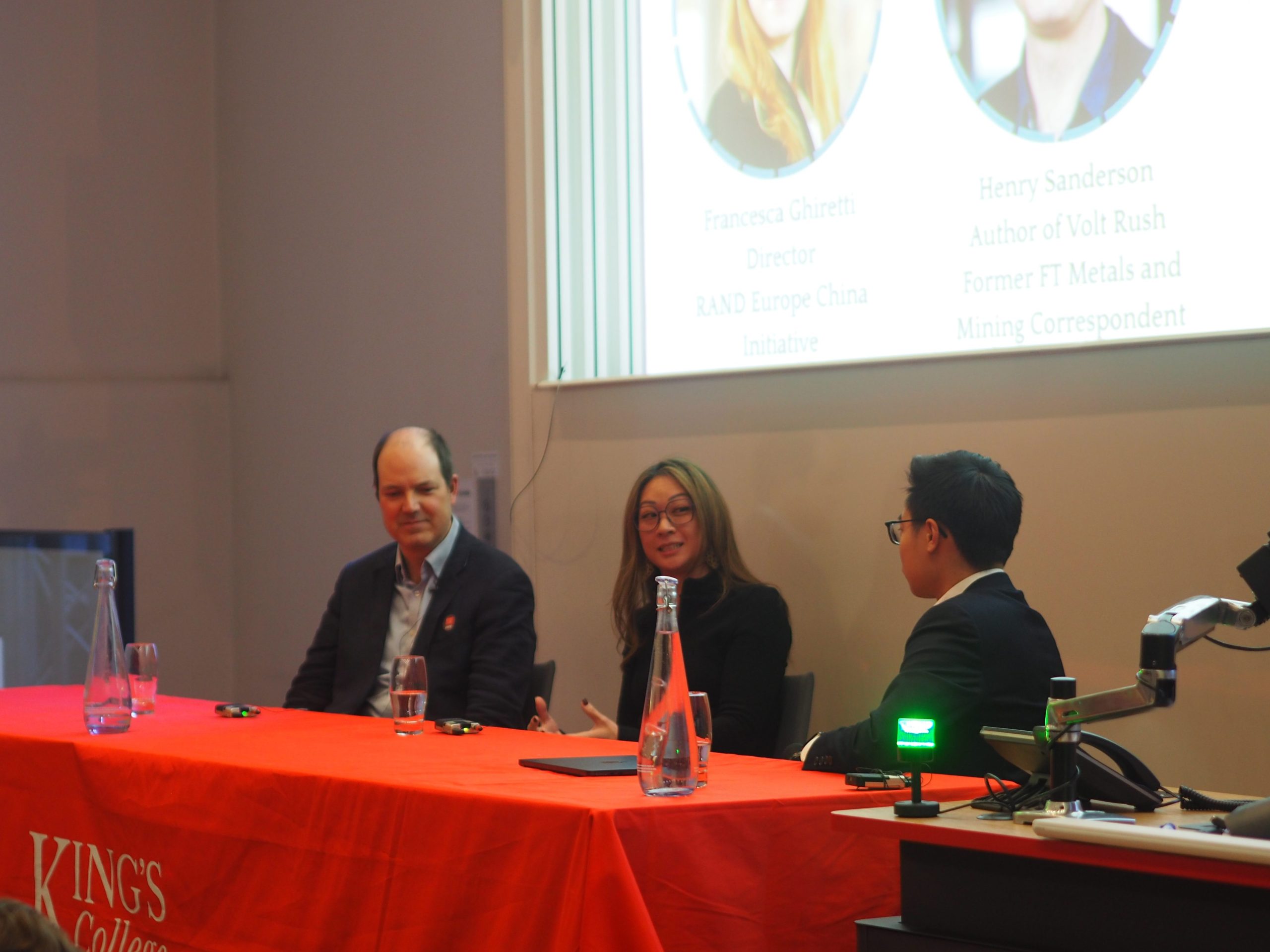 Three speakers on a panel at the YCW-KCL China Conference